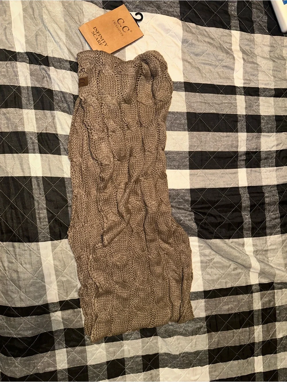 C.C Tan Cable Knit infinity scarf